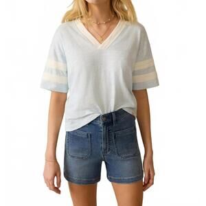 NEW FAHERTY sunwashed slub varsity tee in sky varsity